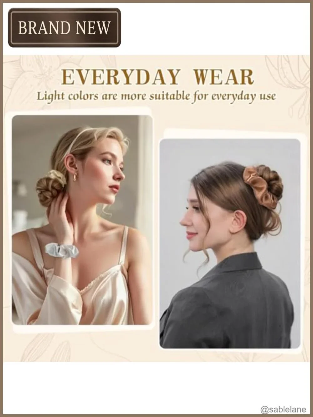 24 Silk Satin Scrunchies Bulk Hair Ties for Women Girls